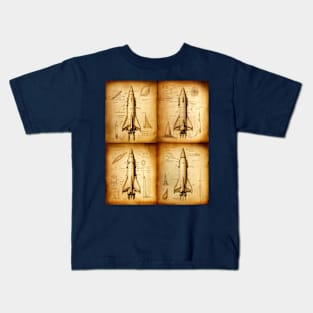 Rocket Shuttle Drawing Kids T-Shirt